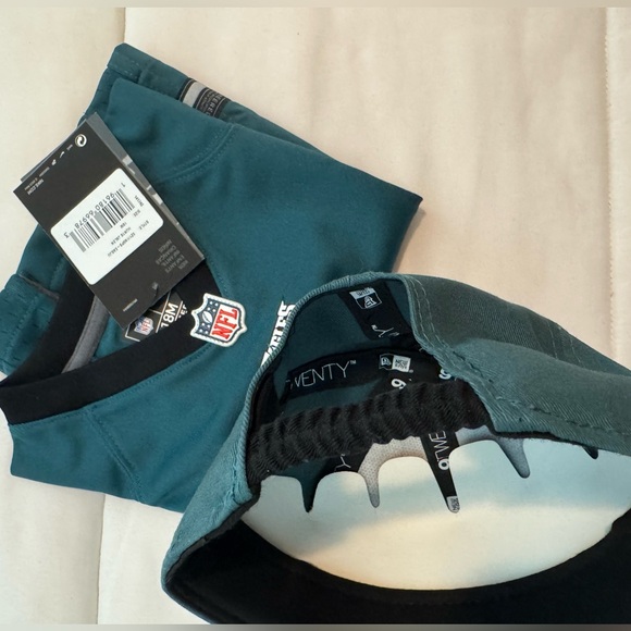 NWT Eagles Jalen Hurts home jersey and hat infant on field green black gift set - Picture 11 of 11